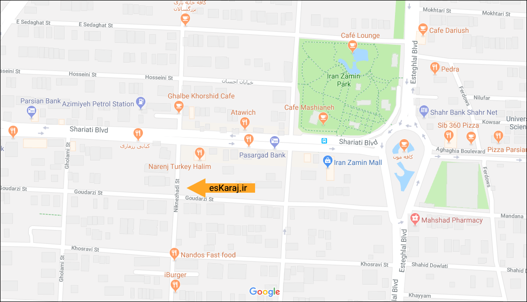 Eskan Sazan Karaj Location